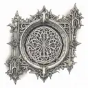 gothic cathedral window tattoo design idea