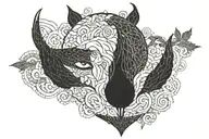 "Azrag" shadowed tattoo design idea