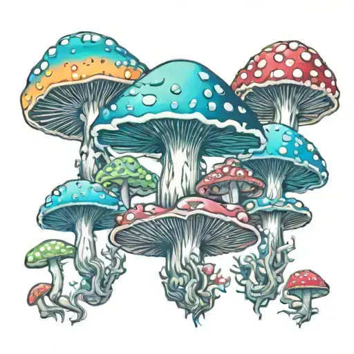 mushroom 7 chakras tattoo design idea