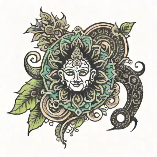 hindu theme  tattoo design idea