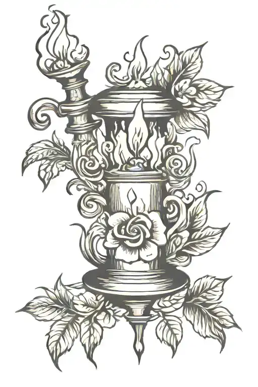 candle burning at both ends tattoo design idea