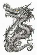 dragon breathing fire tattoo design idea
