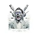 art deco tryzub tattoo design idea