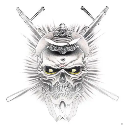 Japanese warrior tattoo design idea