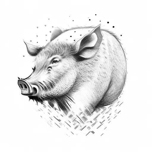 boar's head in profile tattoo design idea