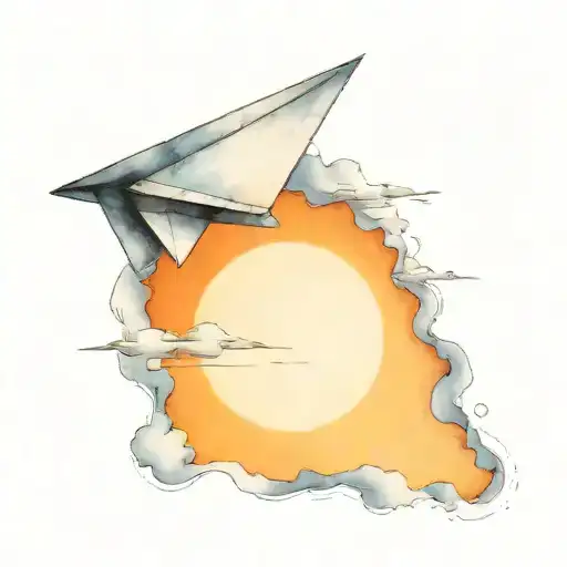 paper airplane tattoo design idea