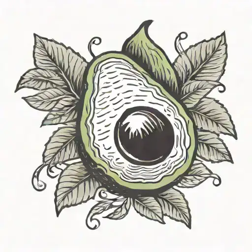 avocado tattoo design idea