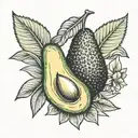 avocado tattoo design idea