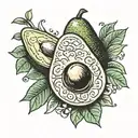 avocado tattoo design idea