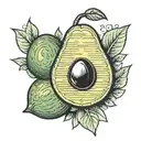 avocado tattoo design idea