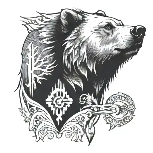 Bear, wolf totem torso tattoo design tattoo design idea