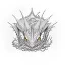 Smaug on a bed of gold tattoo design idea