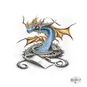 Smaug on a bed of gold tattoo design idea