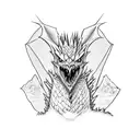 Smaug on a bed of gold tattoo design idea