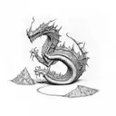 Smaug on a bed of gold tattoo design idea