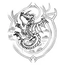 skeleton dragon back tattoo tattoo design idea