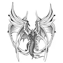 skeleton dragon back tattoo tattoo design idea
