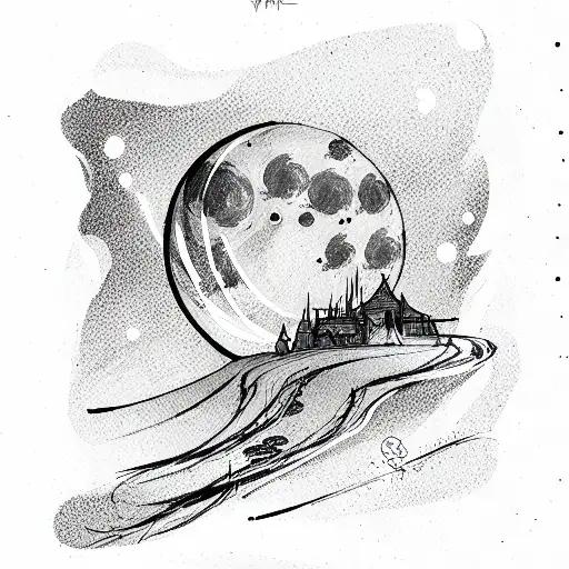 Moon tattoo design idea