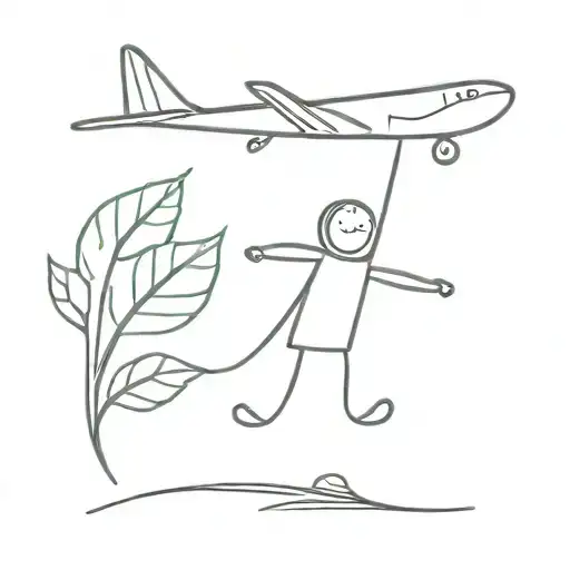 leaf plane tattoo design idea