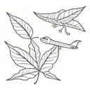 leaf plane tattoo design idea