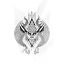 aztec, dragon , prism  tattoo design idea