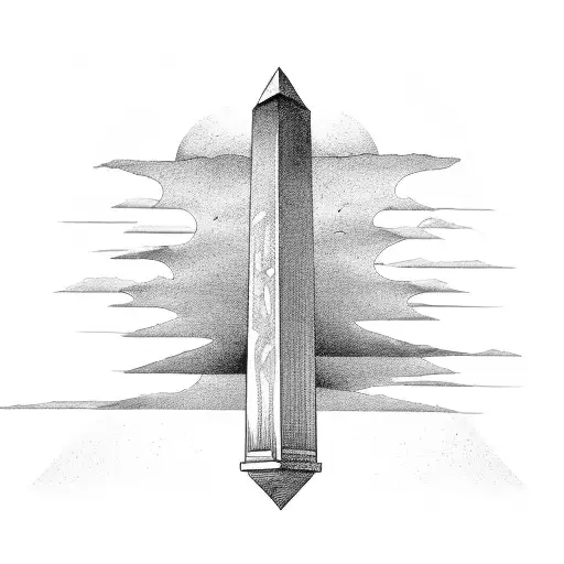 Obelisk the tormentor with colleseum in the background tattoo design idea