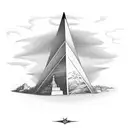 Obelisk the tormentor with colleseum in the background tattoo design idea