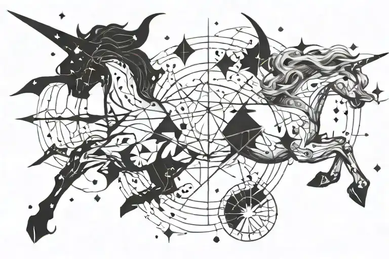 Sagittarius constellation tattoo design idea