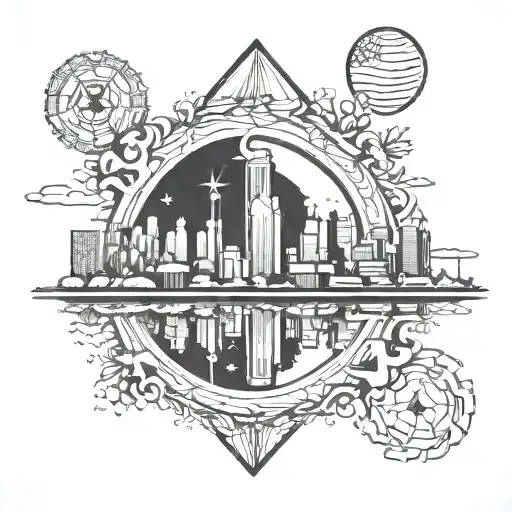 Dallas Texas skyline tattoo tattoo design idea