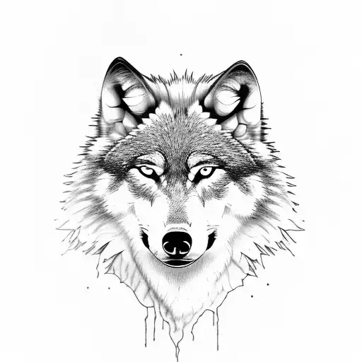Wolf cosmic tattoo design idea