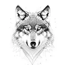 Wolf cosmic tattoo design idea