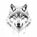 Wolf cosmic tattoo design idea