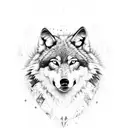 Wolf cosmic tattoo design idea