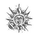 sun rays made feom 8 number symbol and filled 7 number symbols  tattoo design idea