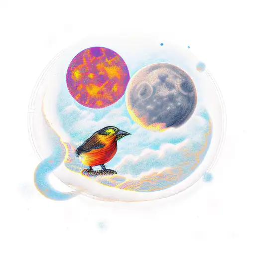 sol e lua tattoo design idea