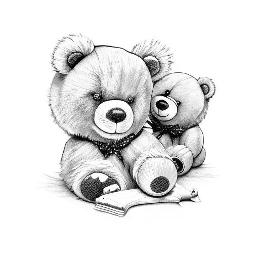 Everly teddy bear tattoo design idea