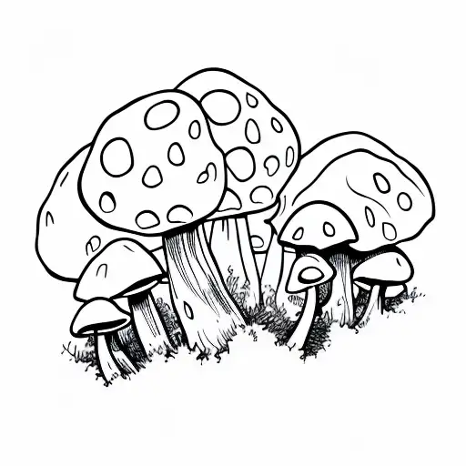 mushroom tattoo design idea