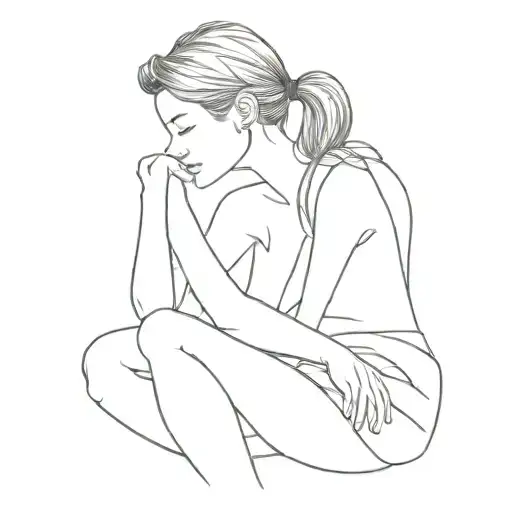 alone but independent girl tattoo design idea