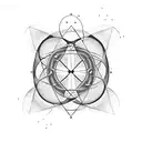 combination of atom, maths, nature and magic tattoo design idea