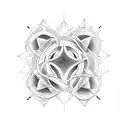 combination of atom, maths, nature and magic tattoo design idea