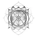 combination of atom, maths, nature and magic tattoo design idea