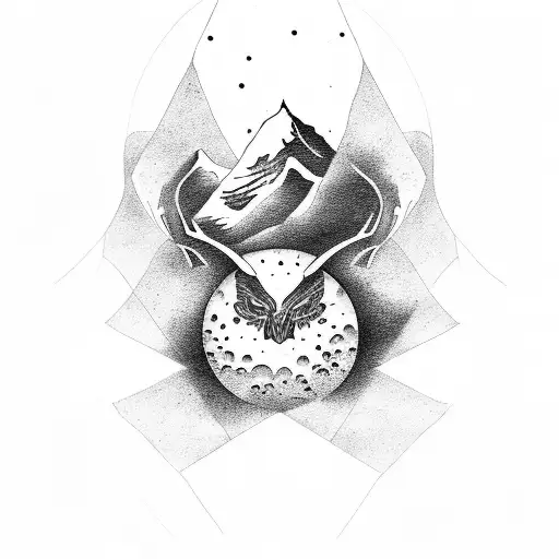 different phase of the moon tattoo design idea