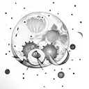 different phase of the moon tattoo design idea