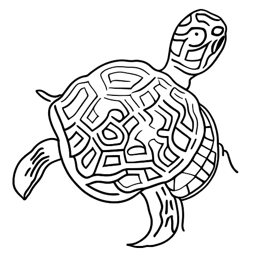 turtle monk tattoo design idea