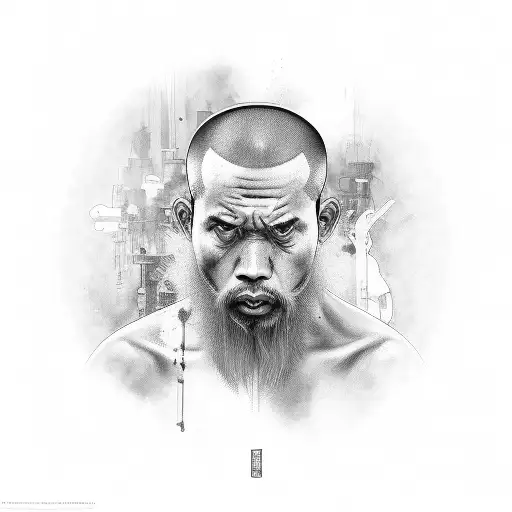 monk tattoo design idea