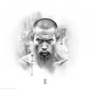 monk tattoo design idea