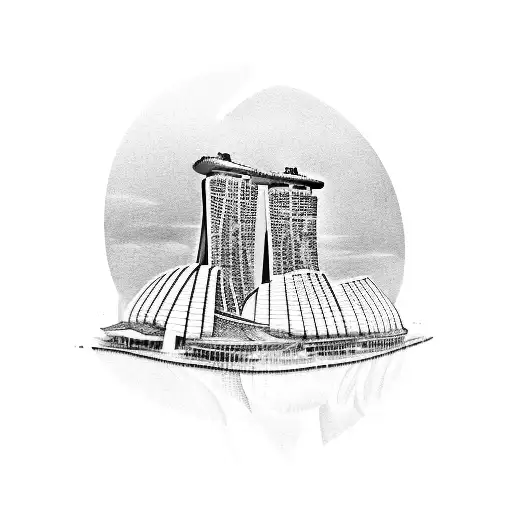 marina bay sands hotel tattoo design idea