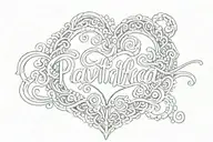 pavithra name with 0625 number with heart pulse coming tattoo design idea
