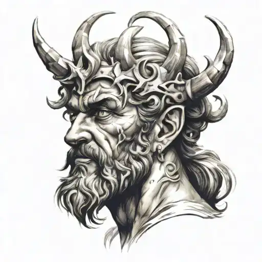 unique Poseidon tattoo design idea