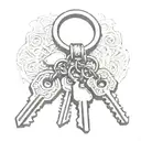 a single key ring with 4 keys on the key ring, make the keys more normal  tattoo design idea
